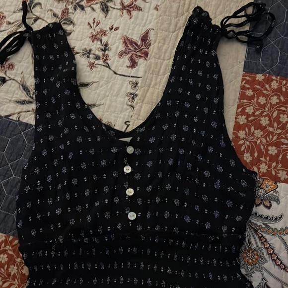 Aeropostale Navy/Floral/Smocked Mini Dress - Picture 4 of 10